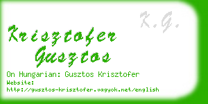 krisztofer gusztos business card